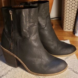 Lucky Brand Black Heeled Booties